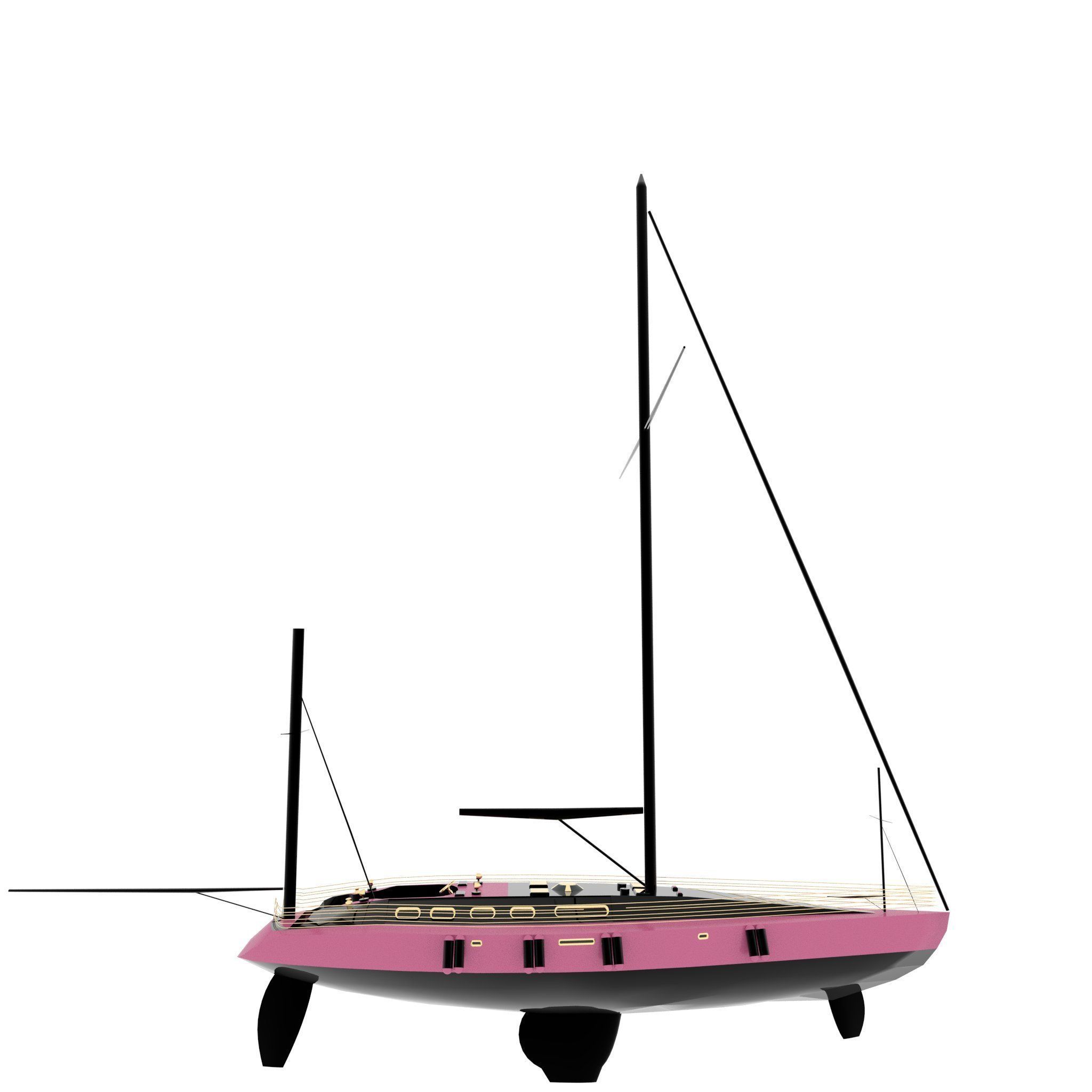 Luxury Yacht 3D model_3