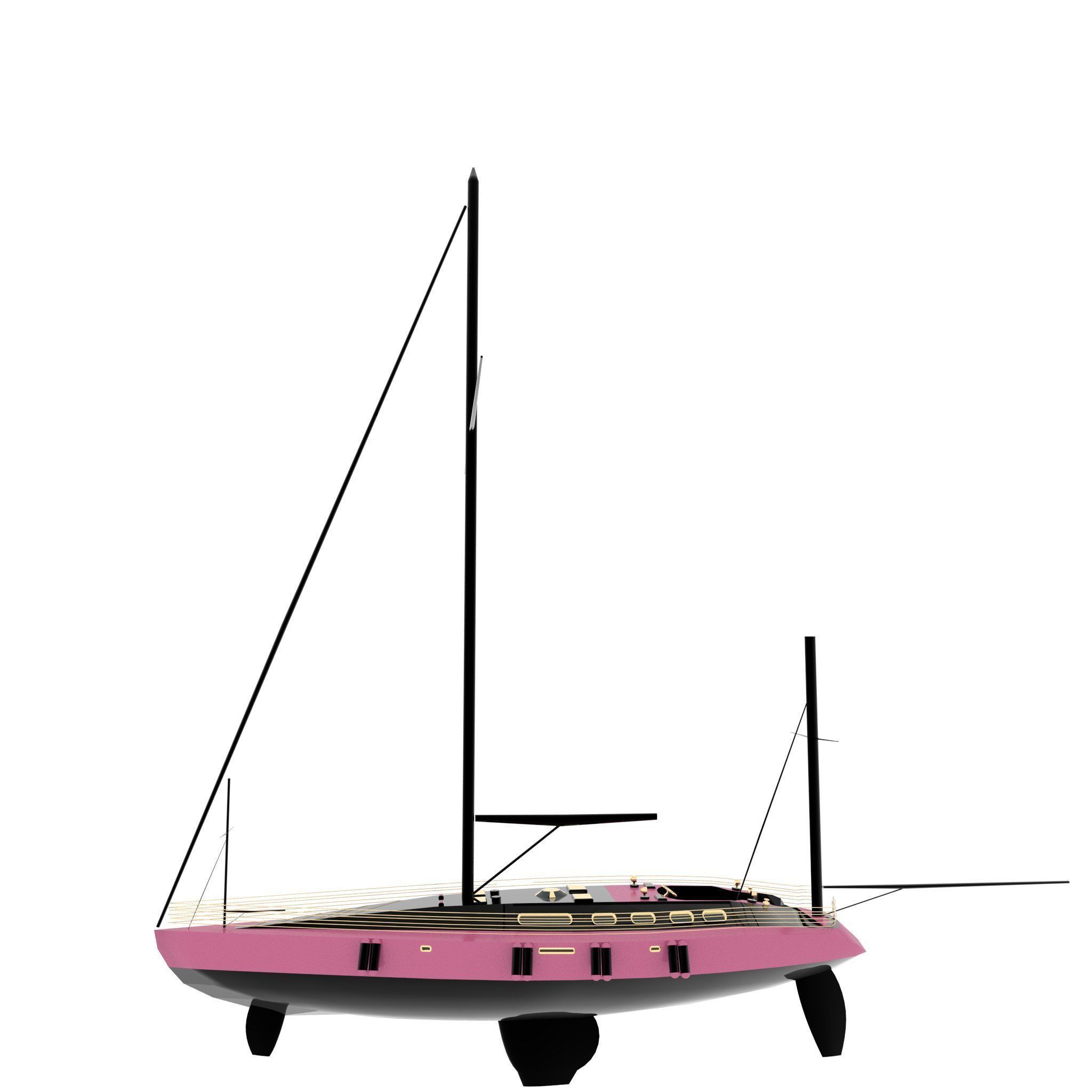 Luxury Yacht 3D model_2