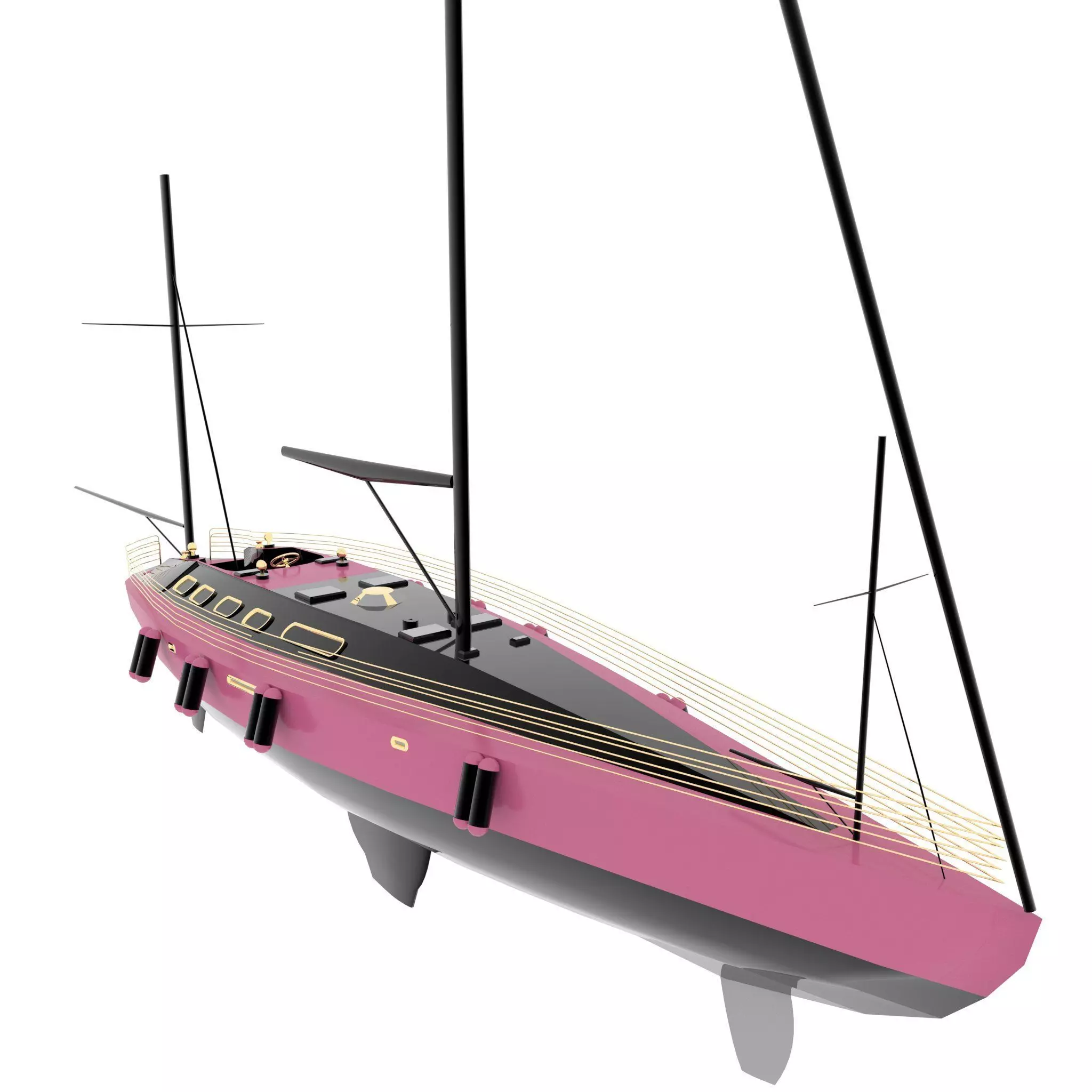 Luxury Yacht 3D model_0