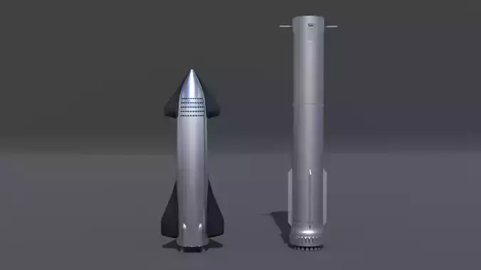Space X Starship Free low-poly 3D model