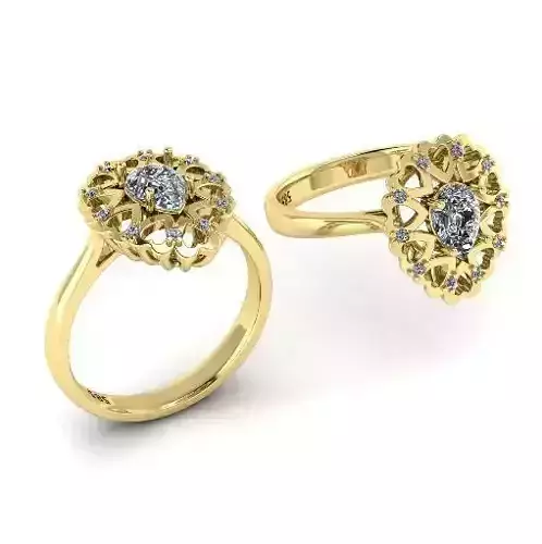 Ring with hearts N01203