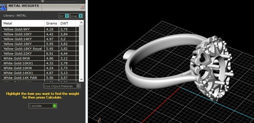 Ring with hearts N01203 3D print model_7