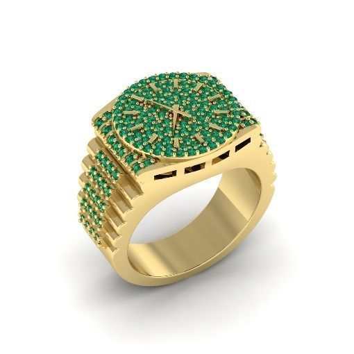 Ring in the form of a rolex watch N01199 3D print model_1