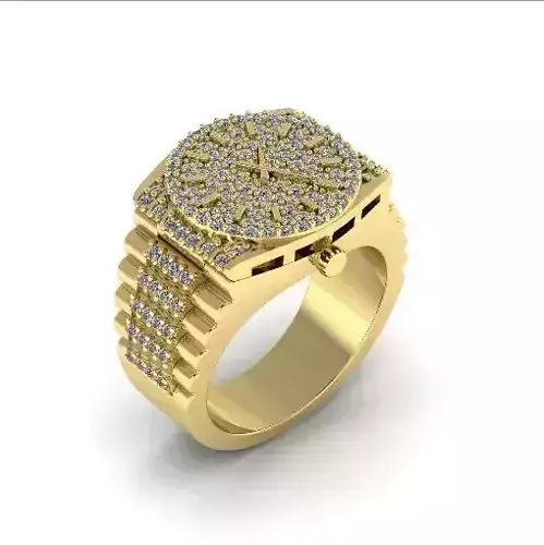 Ring in the form of a rolex watch N01199