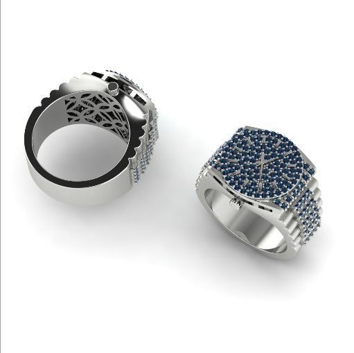 Ring in the form of a rolex watch N01199 3D print model_3