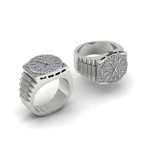 Ring in the form of a rolex watch N01199 3D print model_2