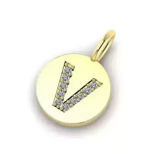 Pendant with letter V lettering N01198