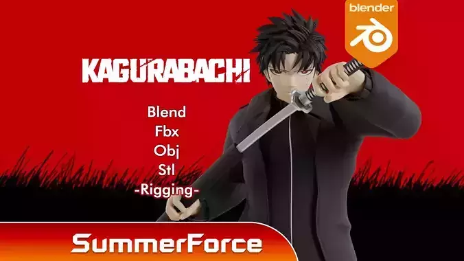 Chihiro Rokuhira - Kagura bachi 3D model