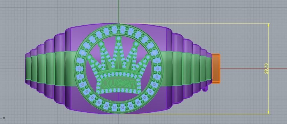 Bracelet queen N01158 3D print model_6