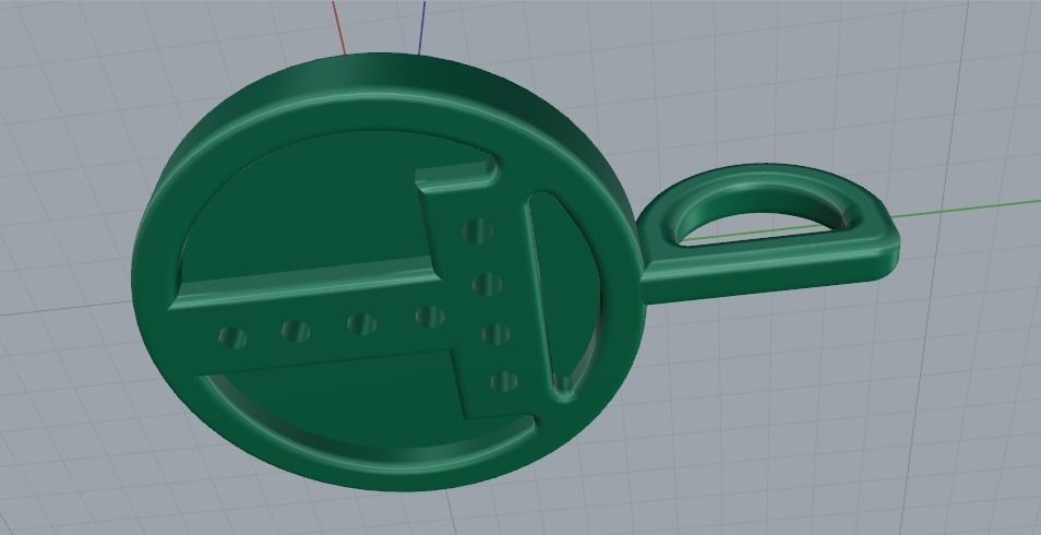 Pendant with the letter T N011348 3D print model_4