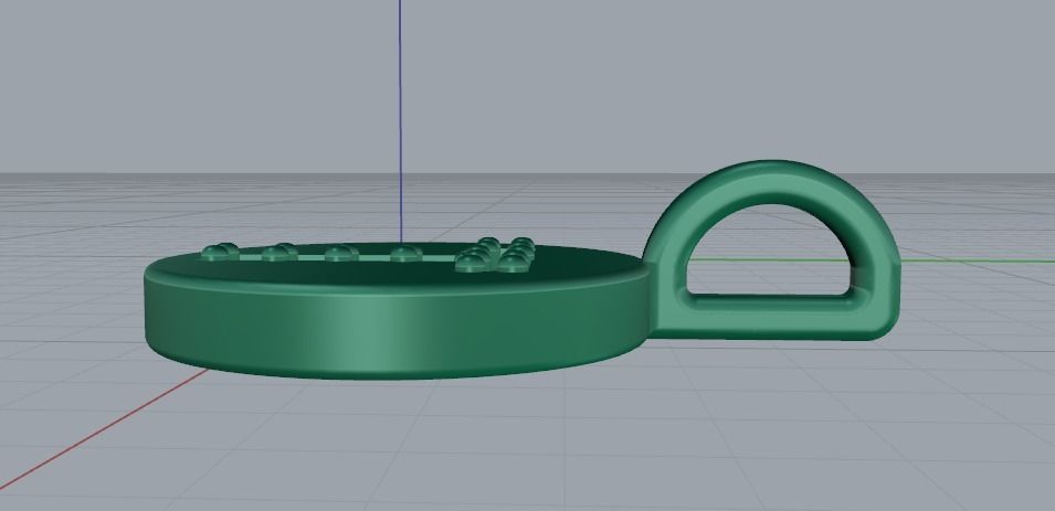 Pendant with the letter T N011348 3D print model_3