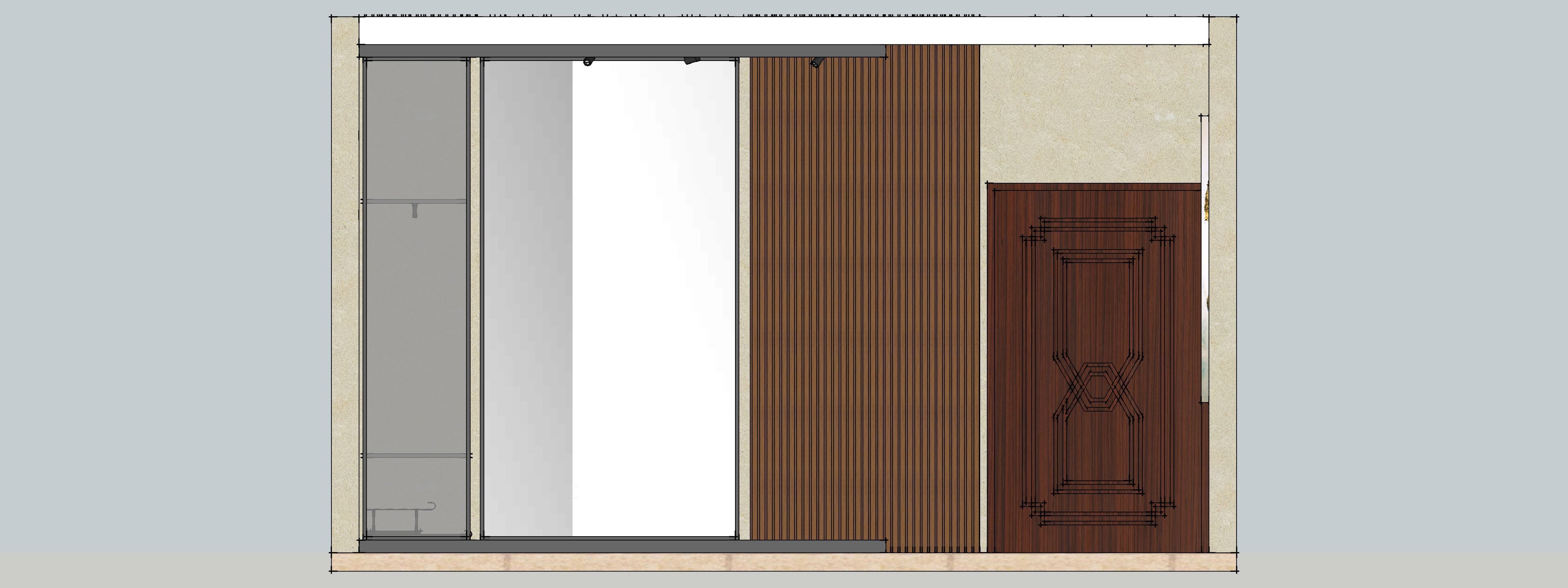 bedroom with wardrobe design 3D print model_15