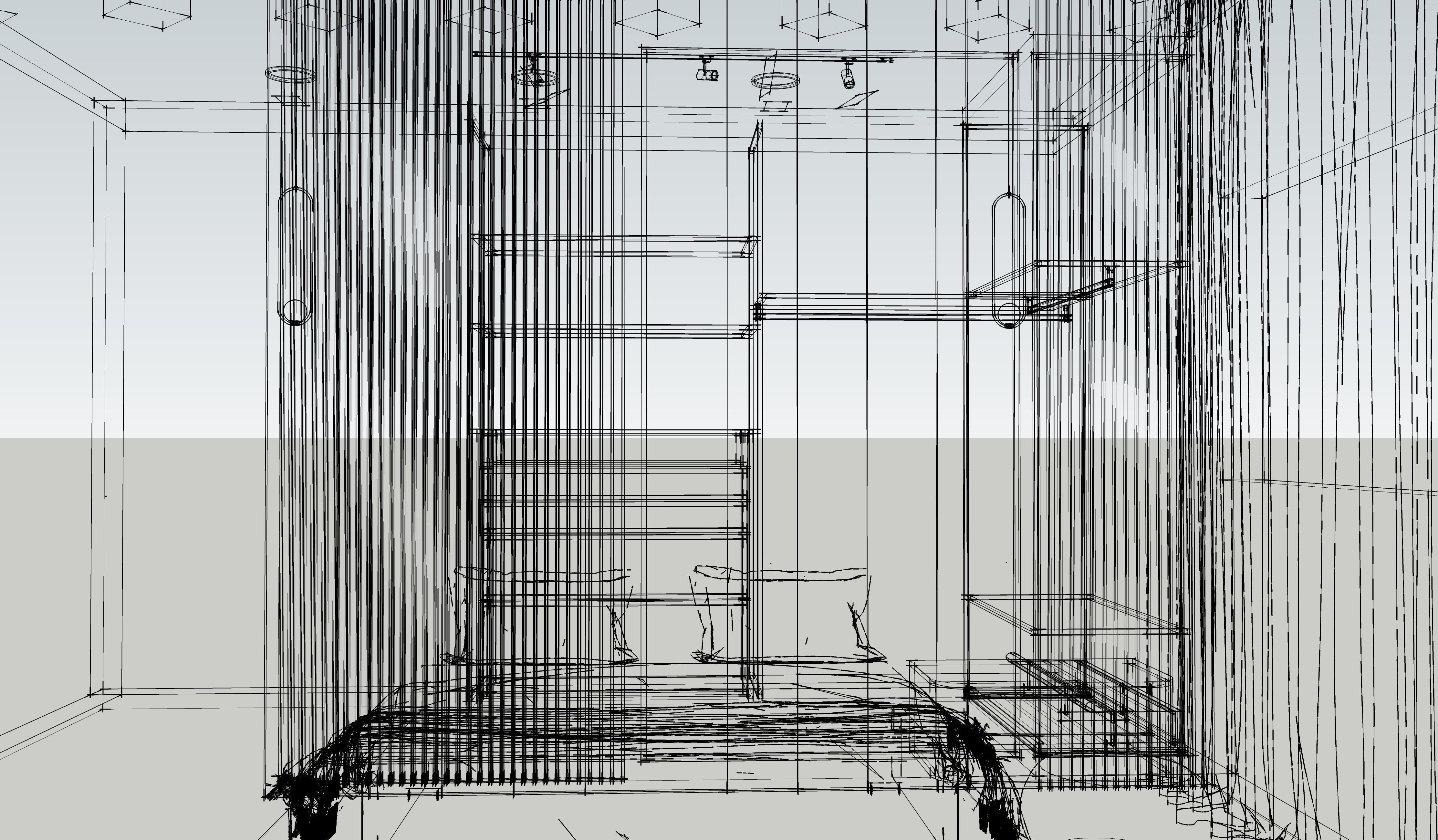 bedroom with wardrobe design 3D print model_18