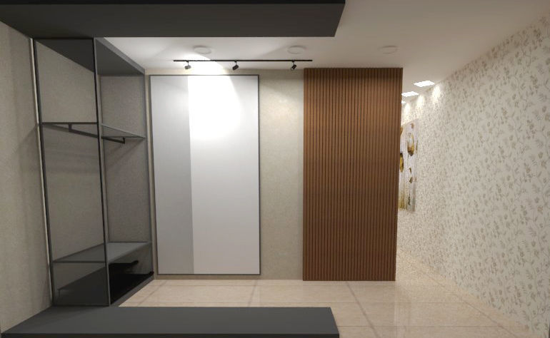 bedroom with wardrobe design 3D print model_11