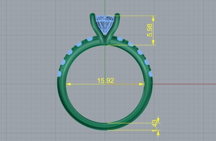 Soliter ring N011387 3D print model_6