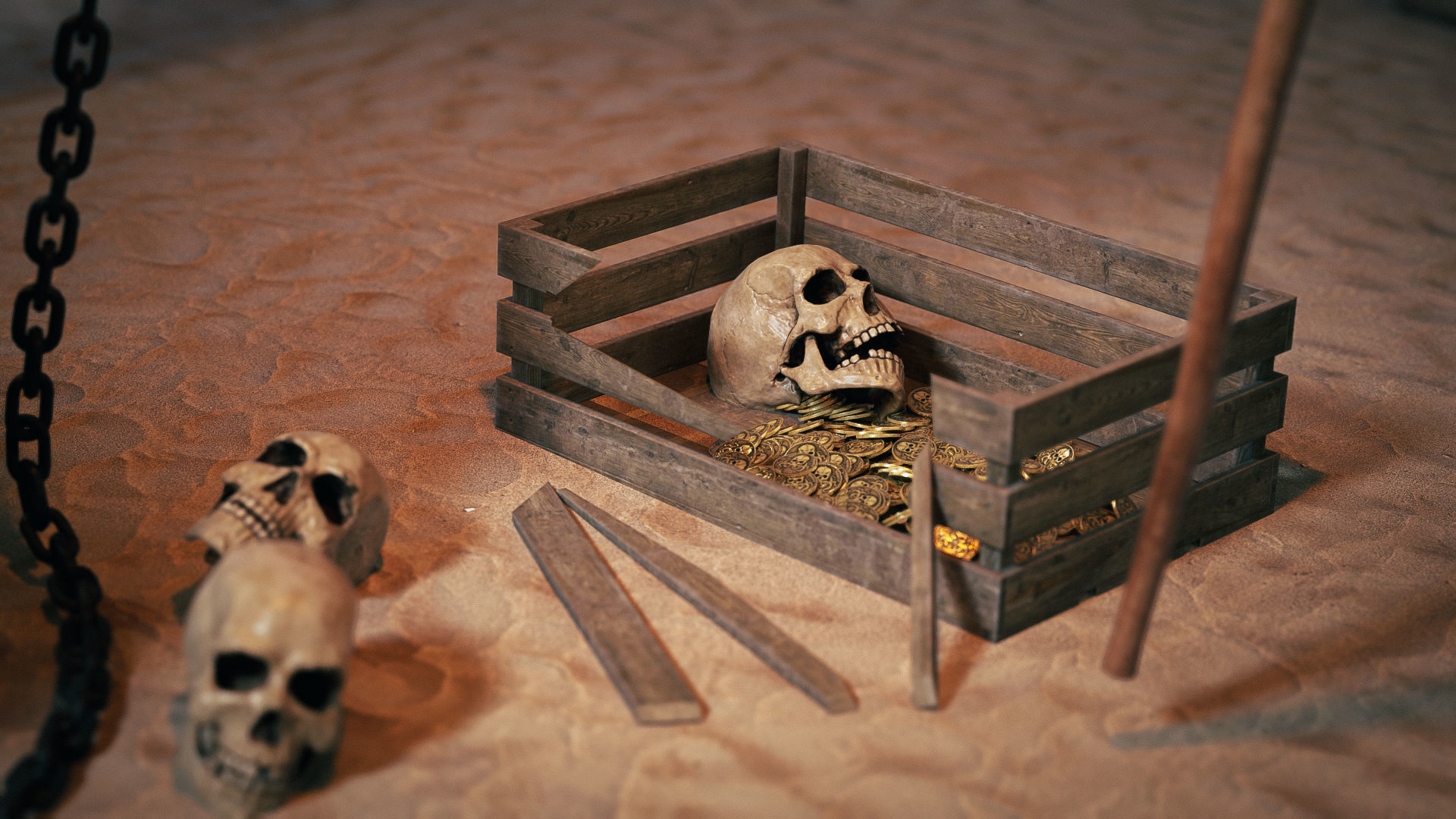 Treasure pirates Set 1 Low-poly 3D model_3