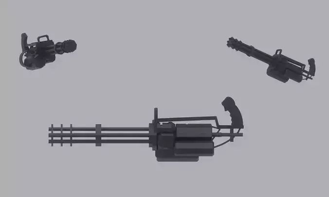 Low Poly Minigun 3D model