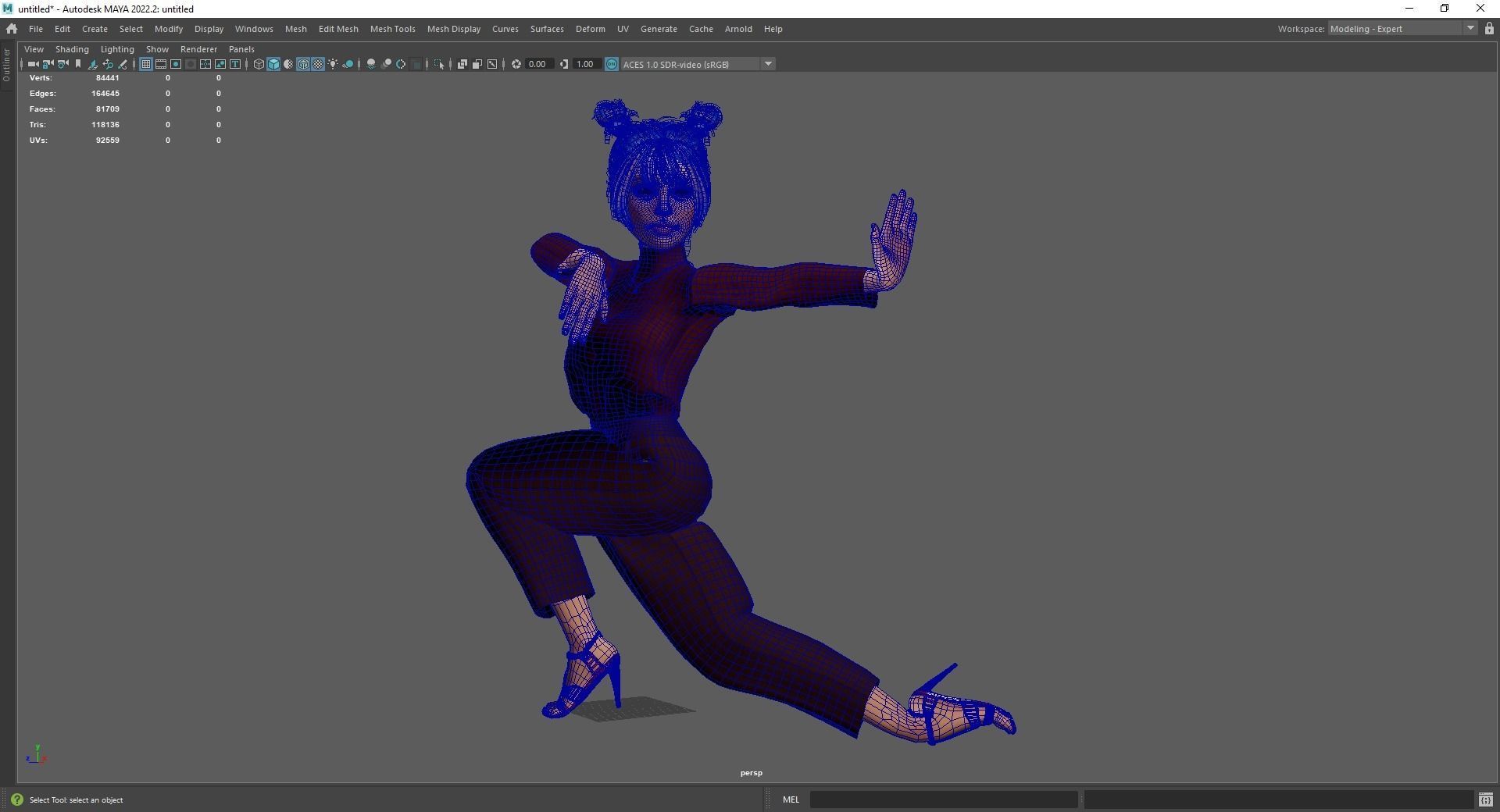 Girlfriend stylized toon girl 3D model_18