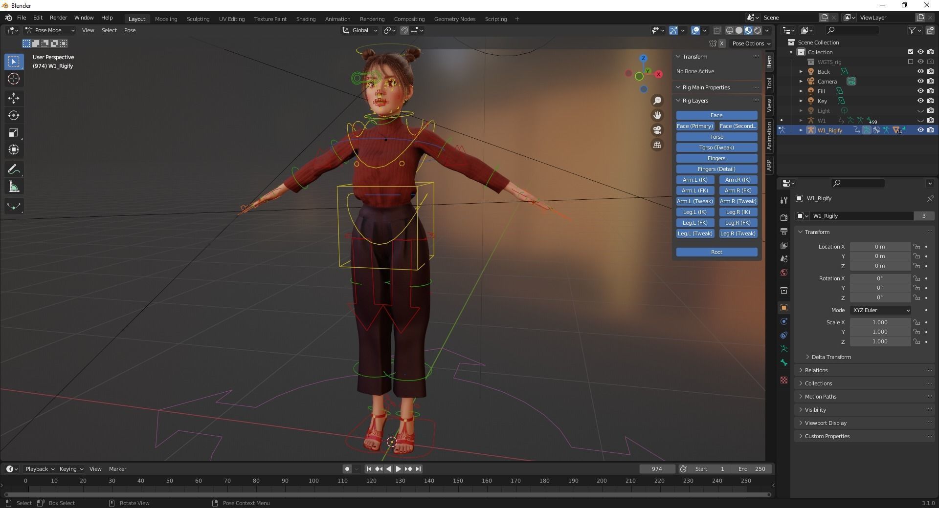 Girlfriend stylized toon girl 3D model_14