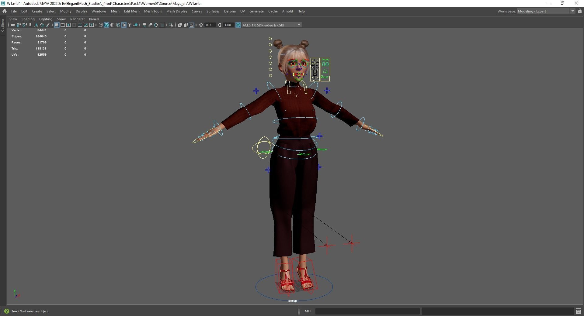 Girlfriend stylized toon girl 3D model_17