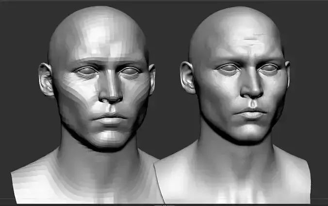 Johnny Depp Head 3D model