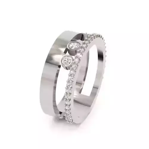 Double Band Diamond Ring 3DM STL Jewelry Model
