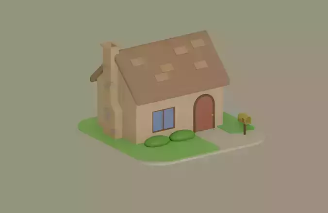 Low Poly House Low-poly 3D model