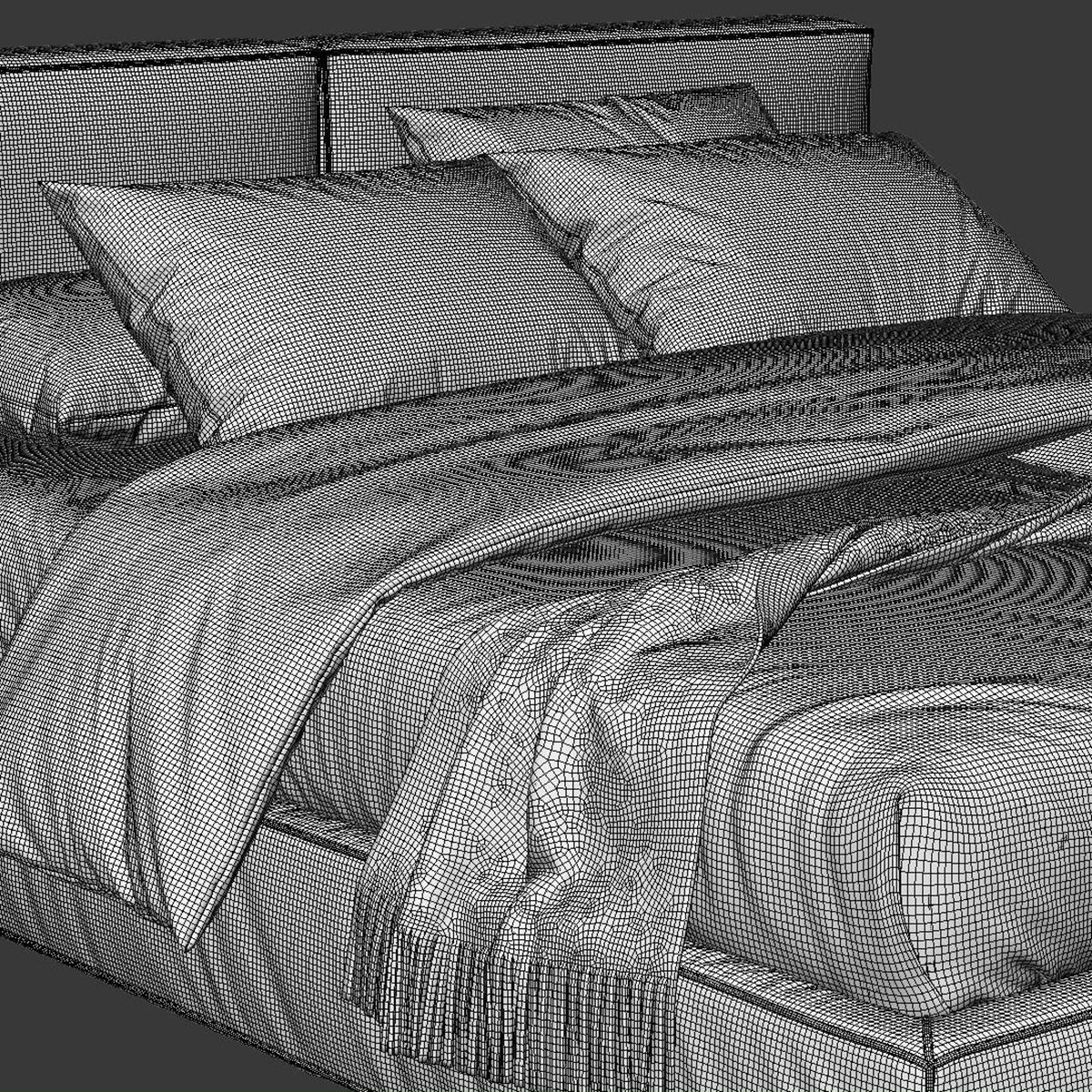 Flann2 Bed 3D model_4