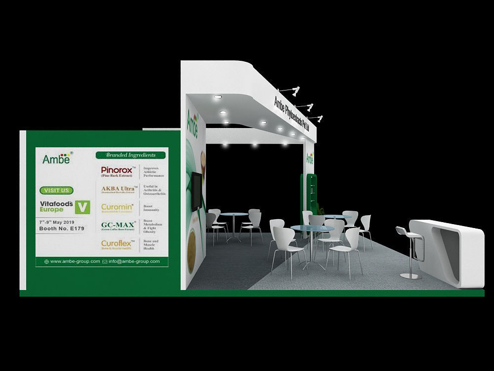 7 mtr x 6mtr  3 side open exhibition stands 3D print model_2