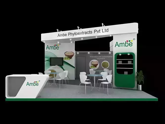 7 mtr x 6mtr  3 side open exhibition stands 3D print model