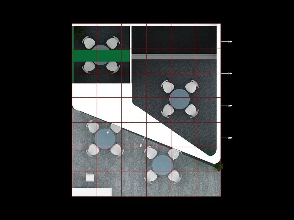 7 mtr x 6mtr  3 side open exhibition stands 3D print model_8