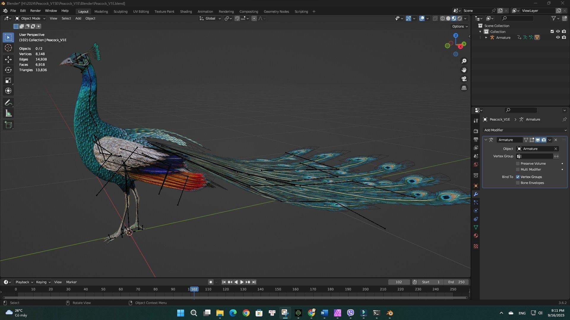 Peacock V1E 3D model_7