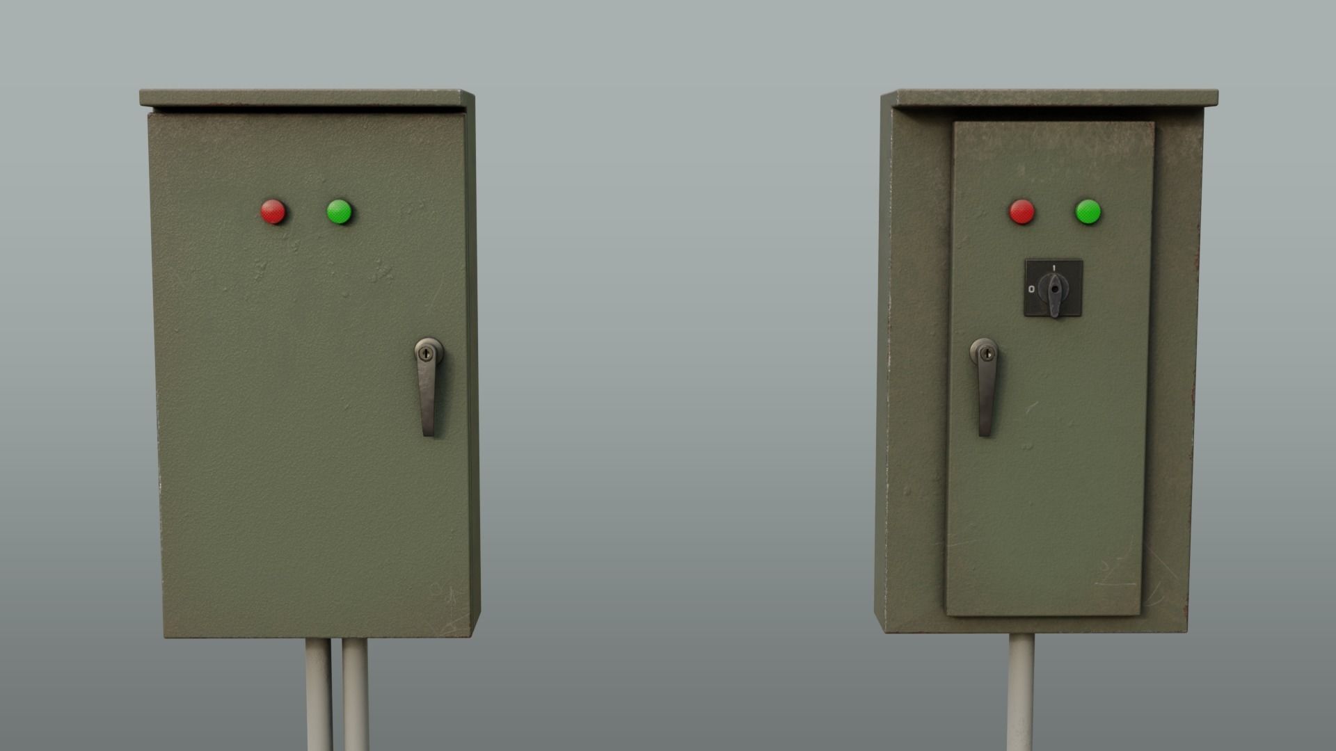 Electrical Control Box Low-poly 3D model_6