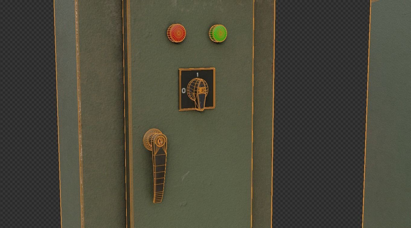 Electrical Control Box Low-poly 3D model_12