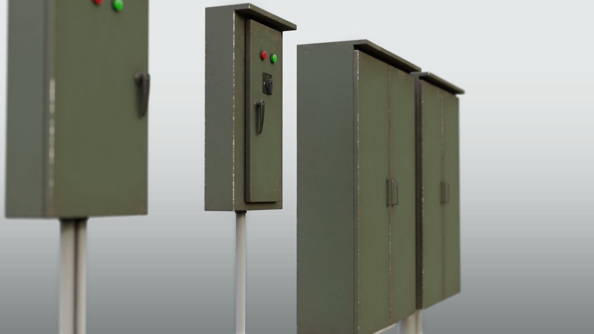Electrical Control Box Low-poly 3D model_4
