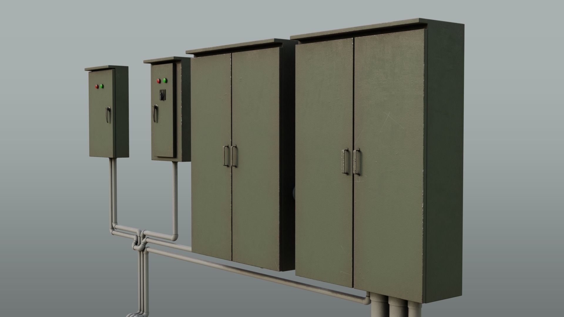 Electrical Control Box Low-poly 3D model_5