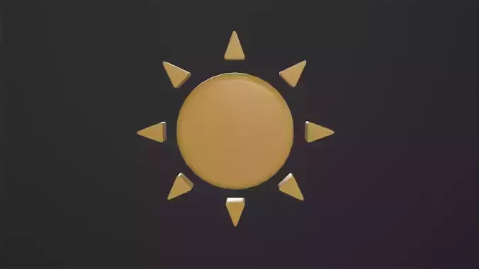 SUN icon 3D Model Low-poly 3D model