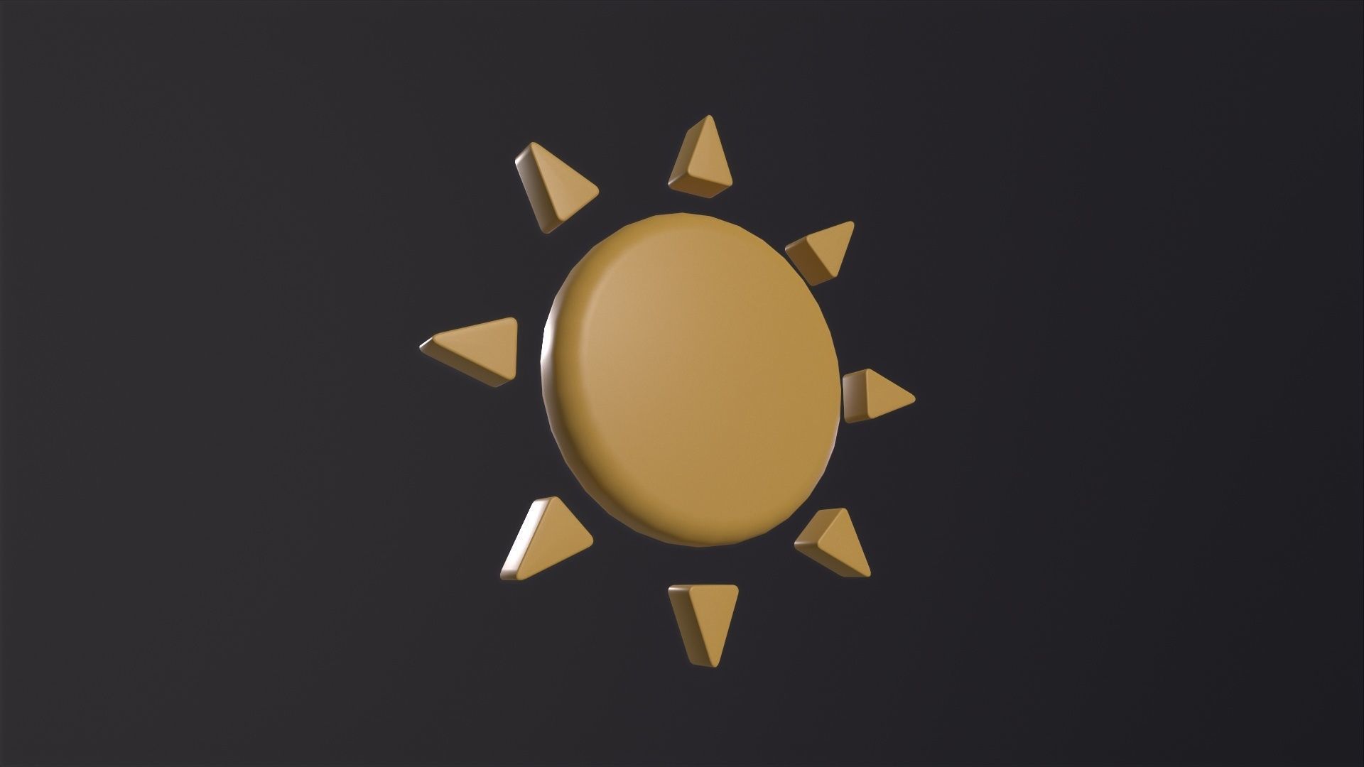 SUN icon 3D Model Low-poly 3D model_2