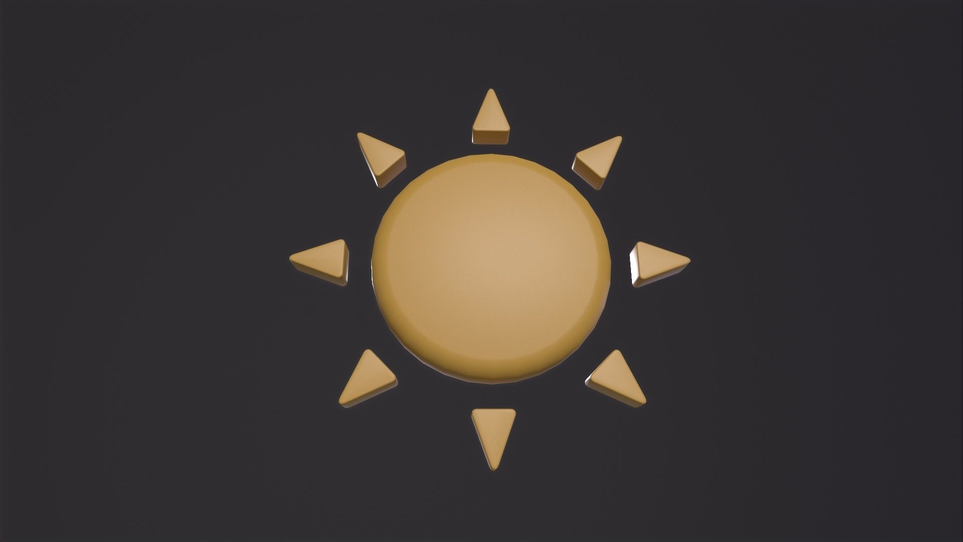 SUN icon 3D Model Low-poly 3D model_4