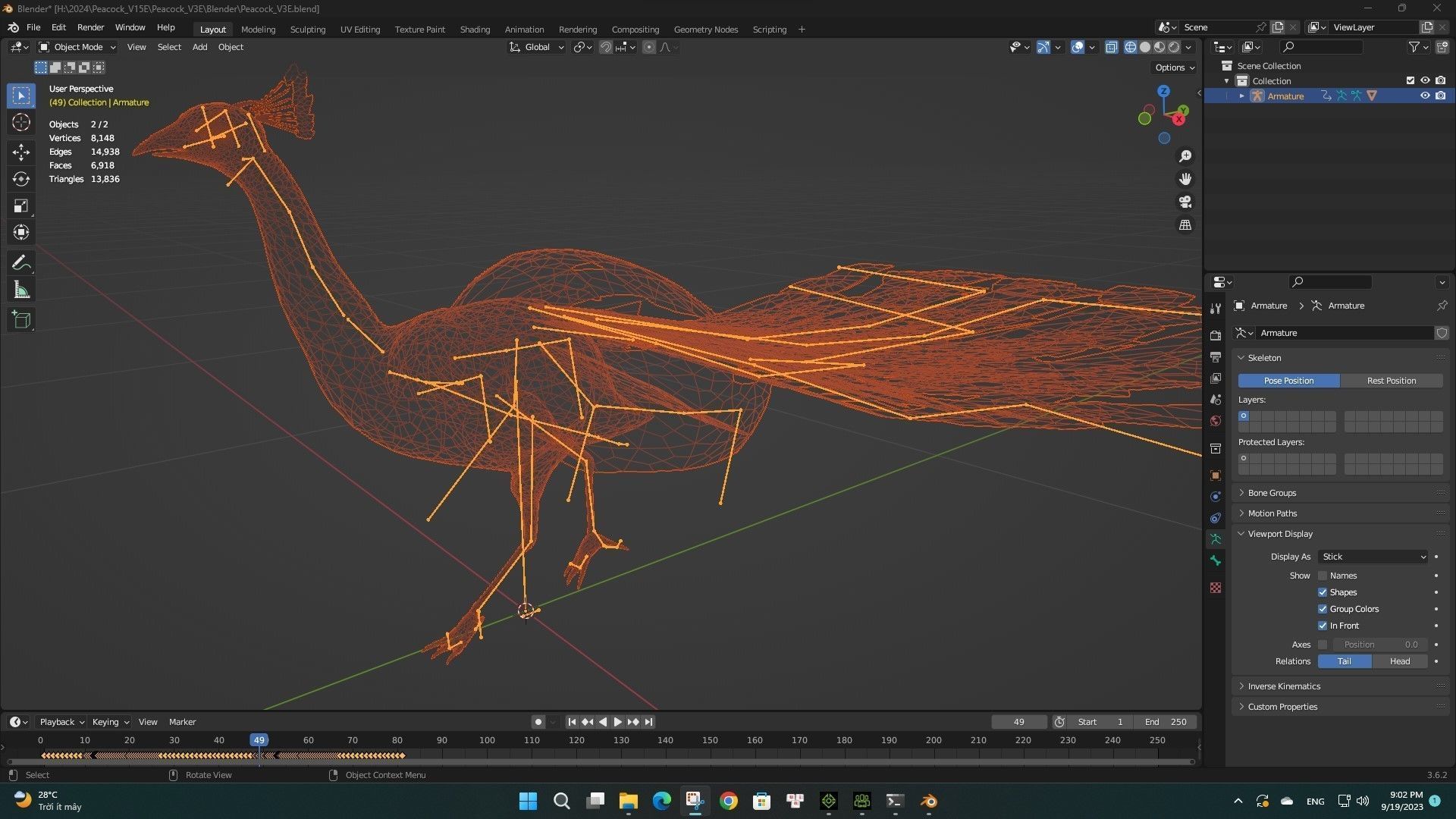 Peacock V3E 3D model_8