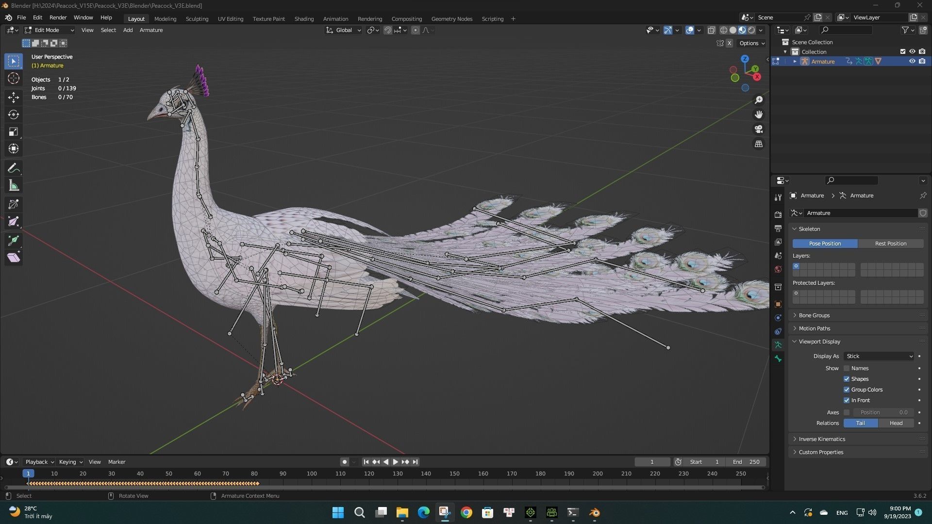 Peacock V3E 3D model_7