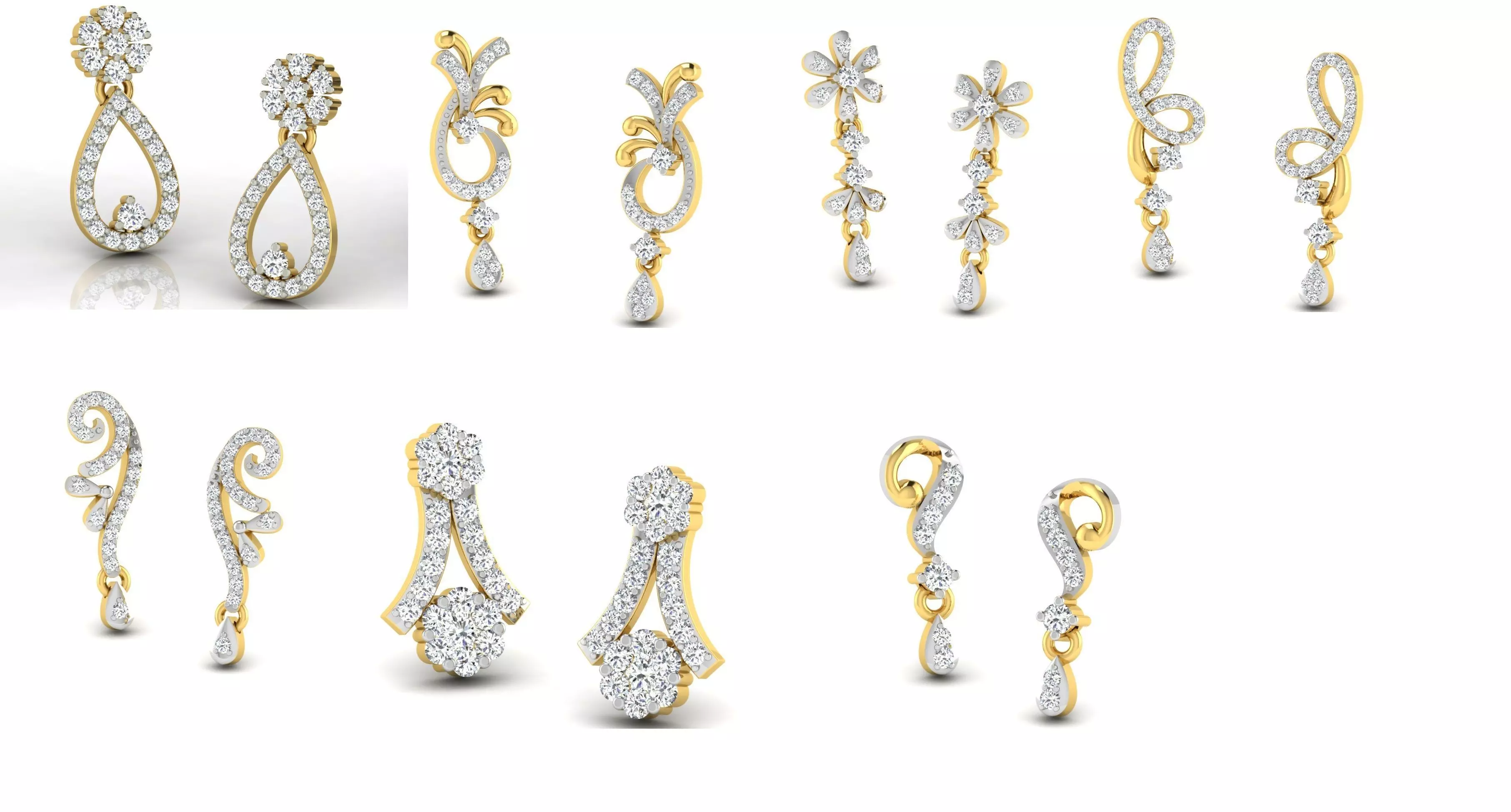 ear ring group of 7 3D print model
