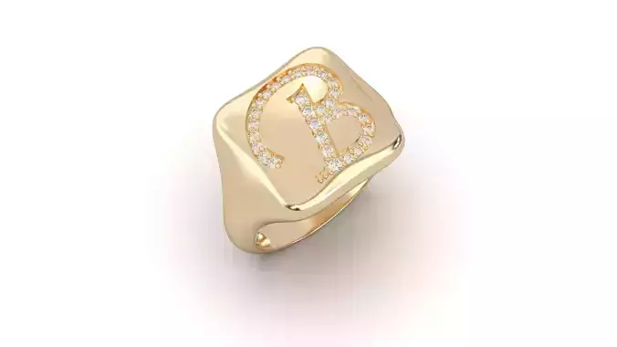 B monogram small finger ring chevalier 