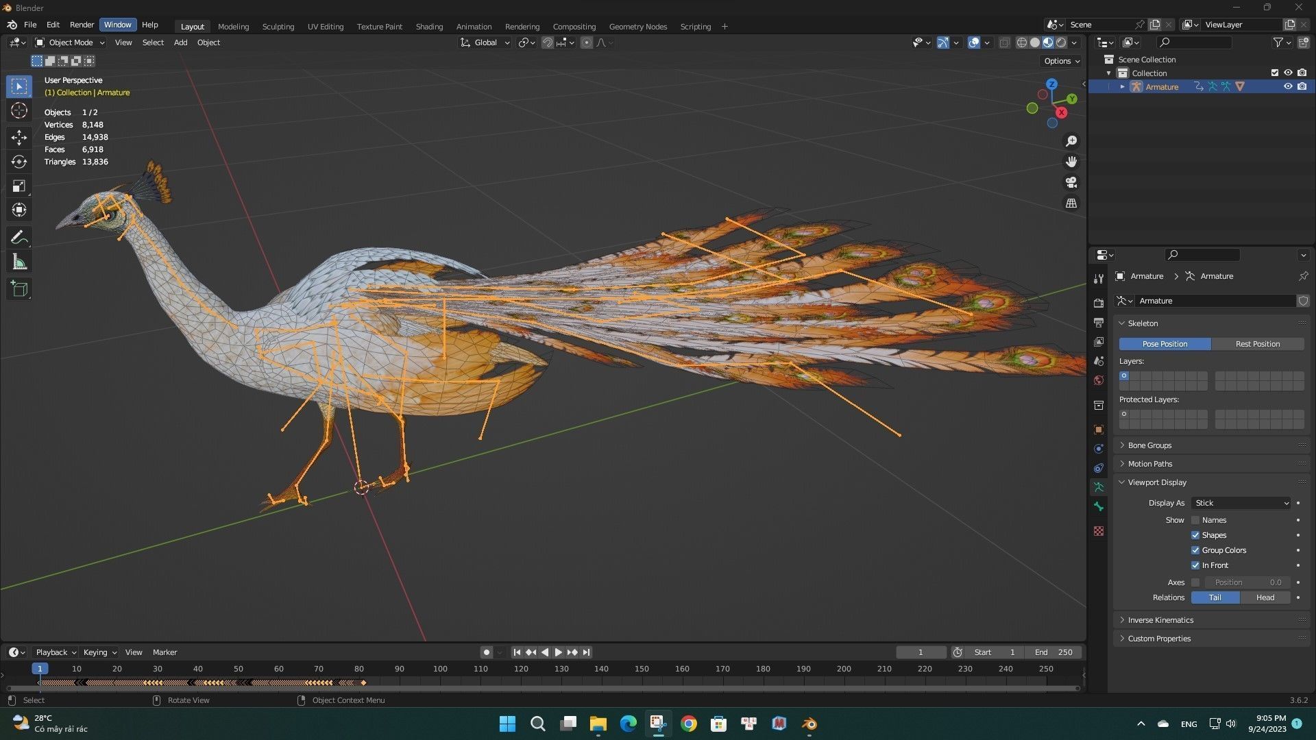 Peacock V5E 3D model_7
