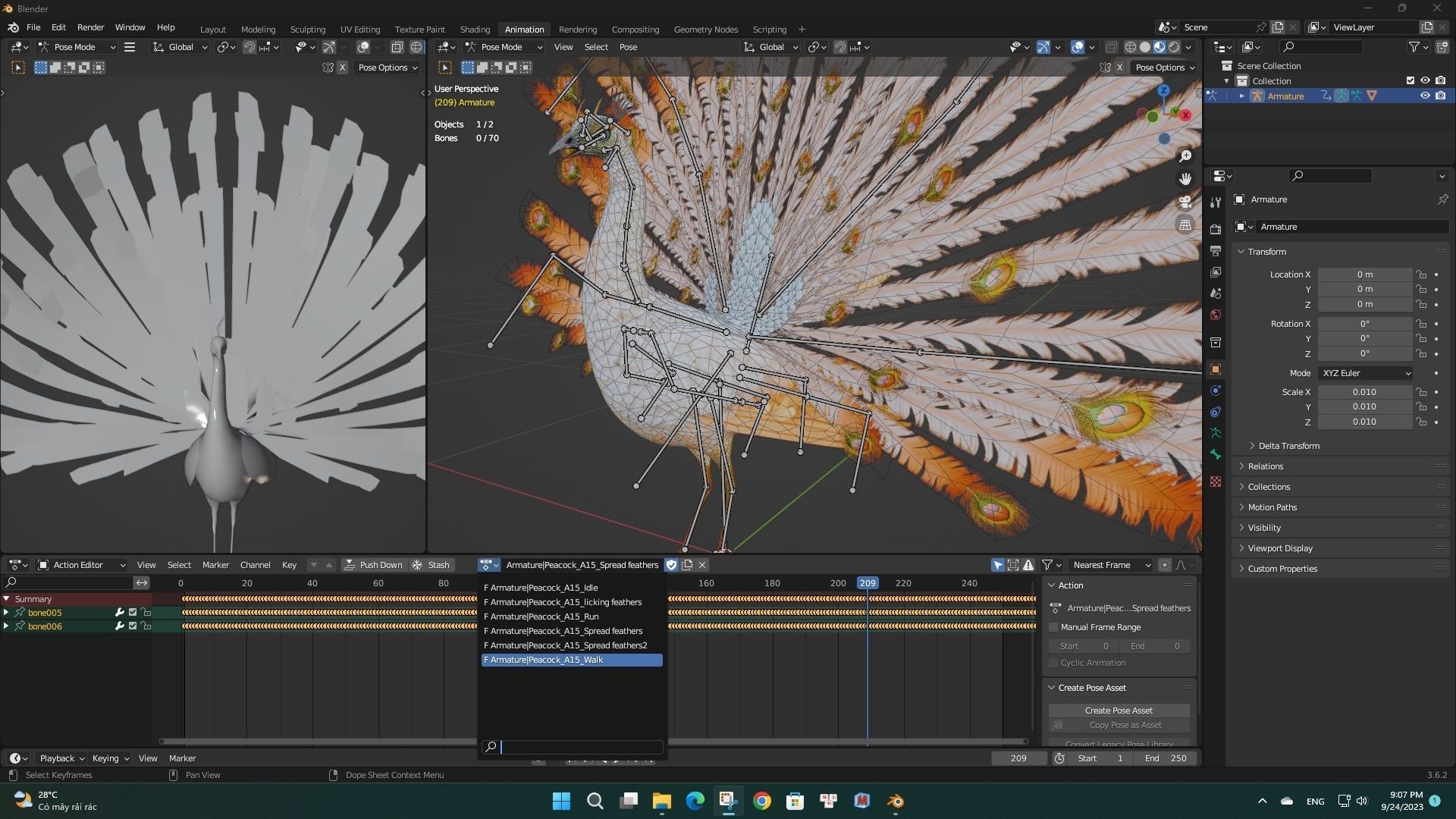 Peacock V5E 3D model_9