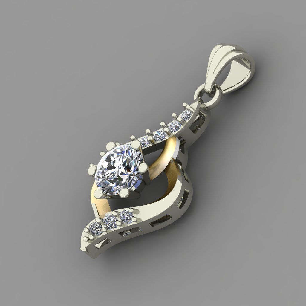 Diamond Women pendant 3D print Model 3D print model_1