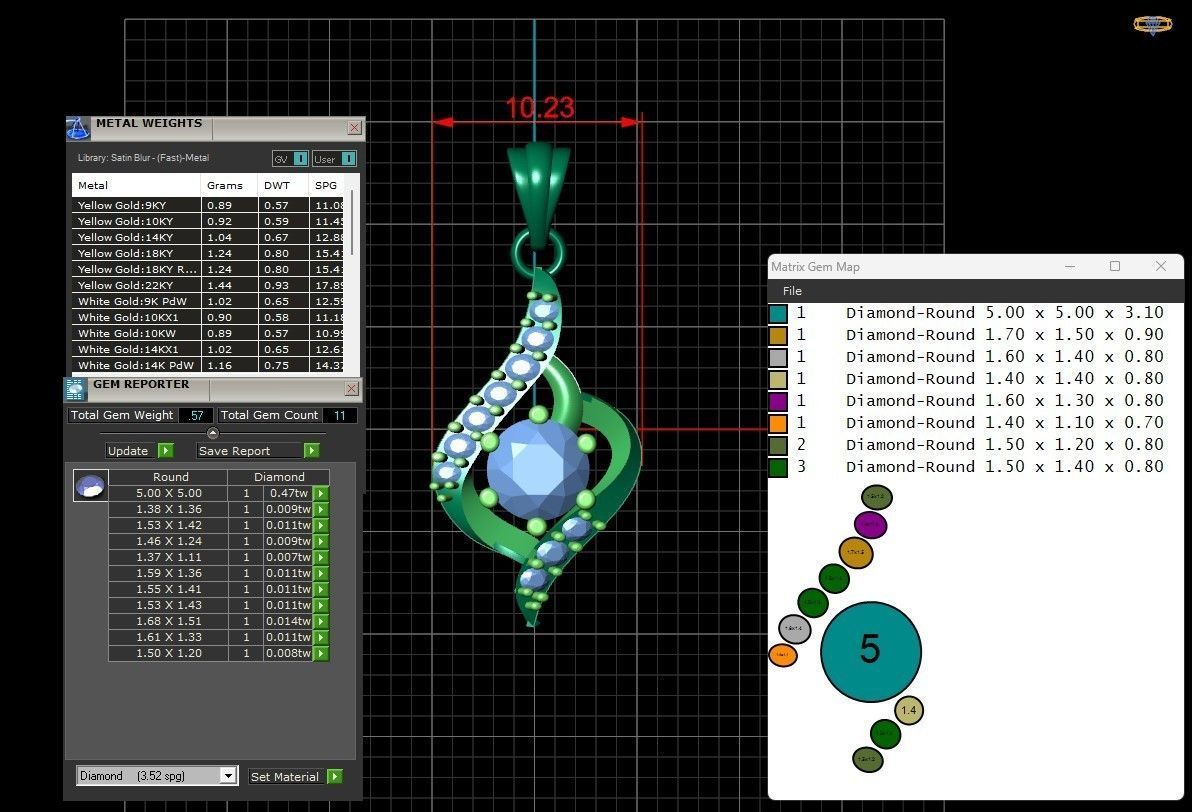 Diamond Women pendant 3D print Model 3D print model_2