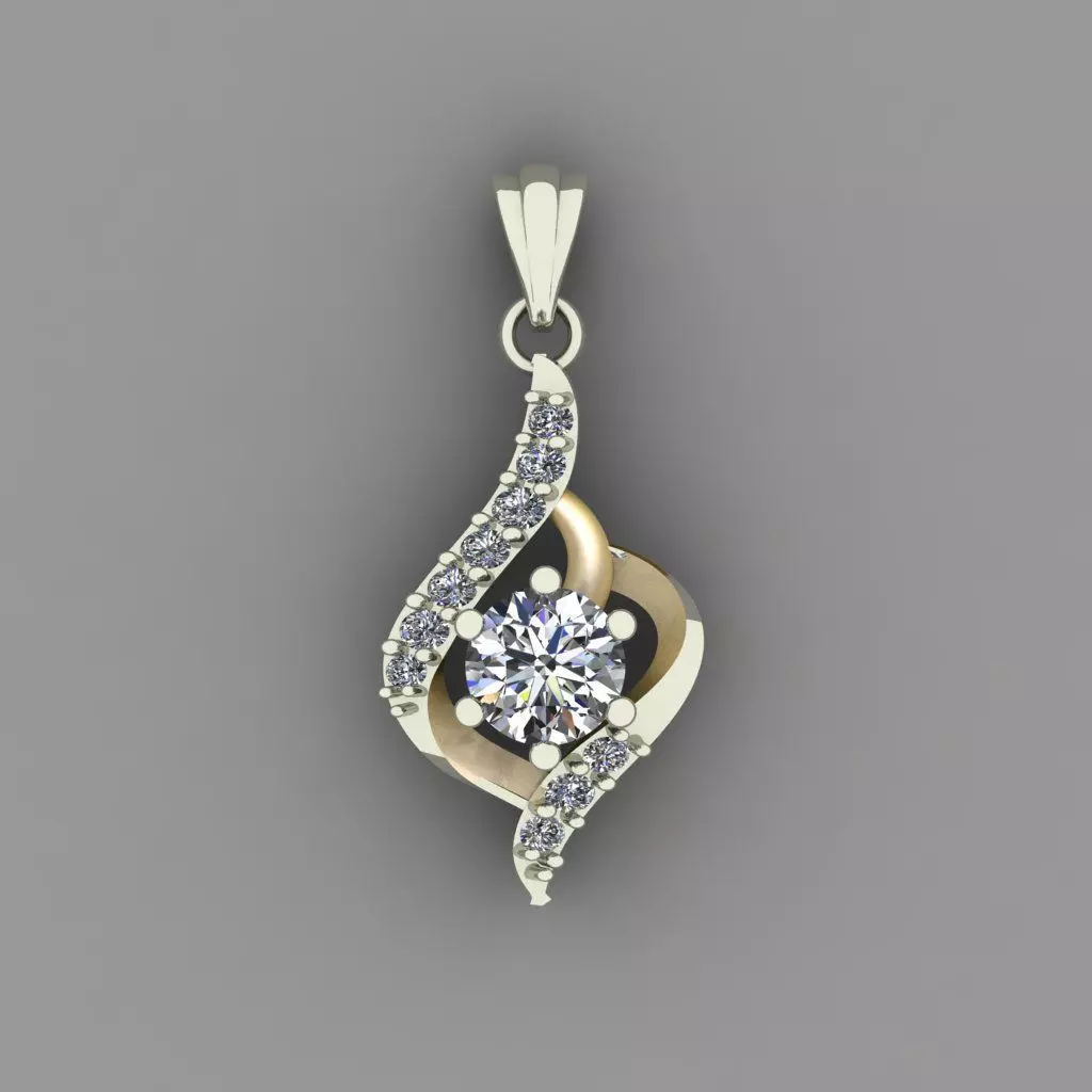 Diamond Women pendant 3D print Model 3D print model_0