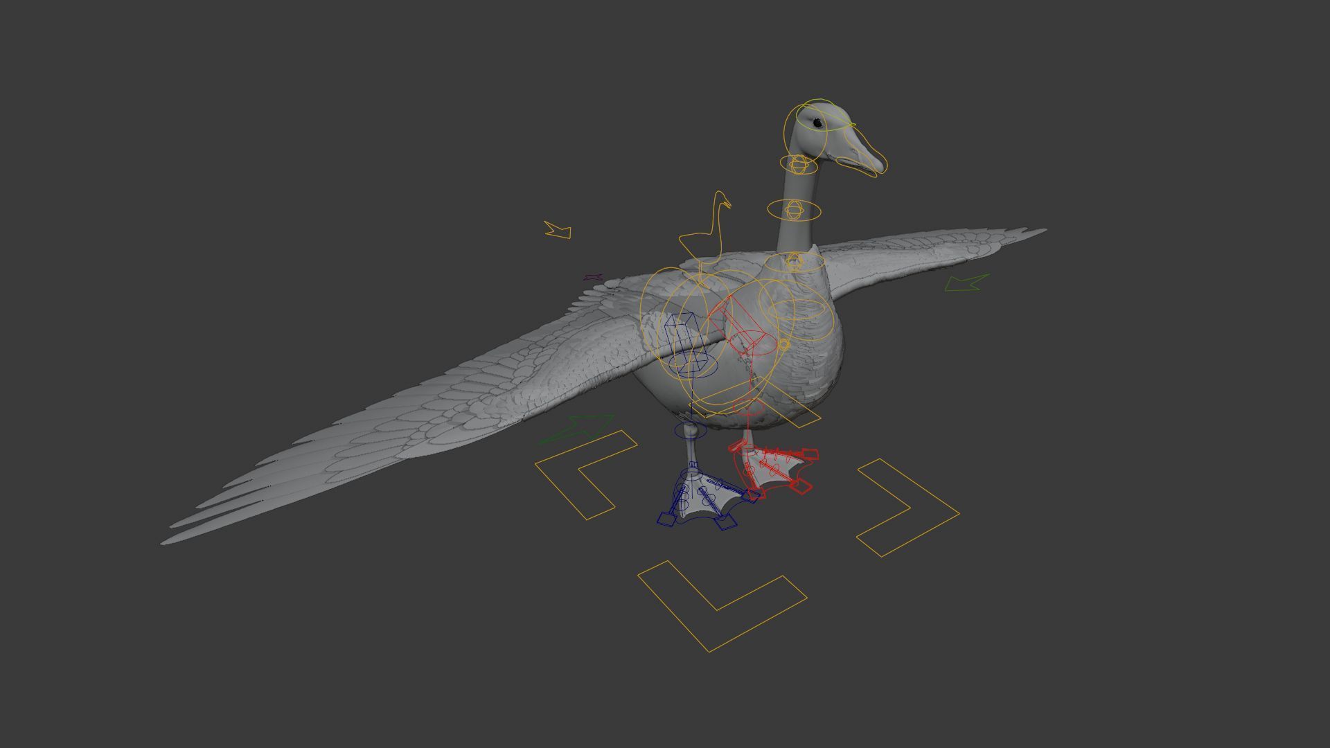 Goose Animation VFX Grace 3D model_12