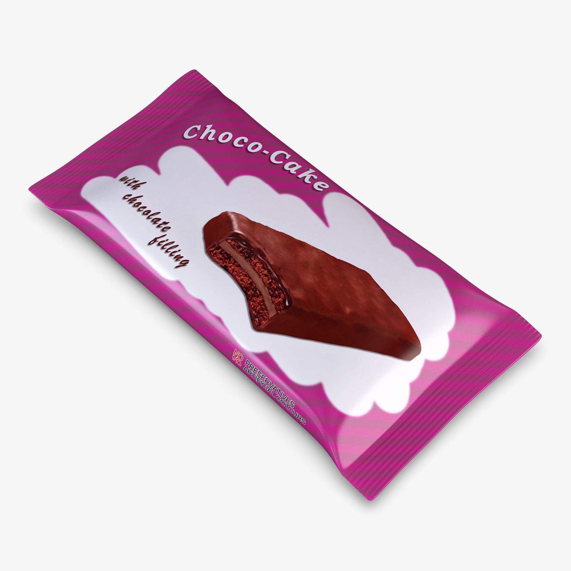 Choco Cake Packaging Simple M 1 3D model_4